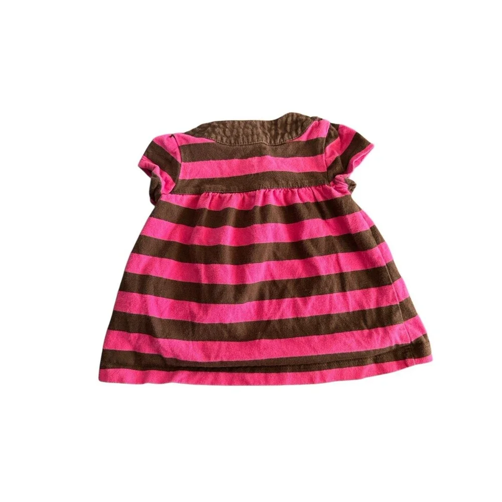 Carters Dress Pink & Brown With Orange Buttons 6 Months‎ Cute Adorable Baby Gift